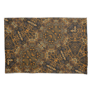 Funda De Cojín Patrón marrón oscuro bohemio