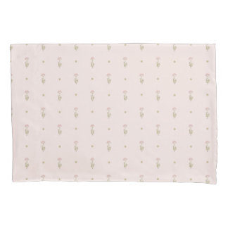 Funda De Cojín Patrón minimalista de flores silvestres con puntos