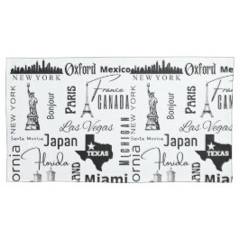 Funda De Cojín Patrón moderno ciudades famosas ciudades negras y