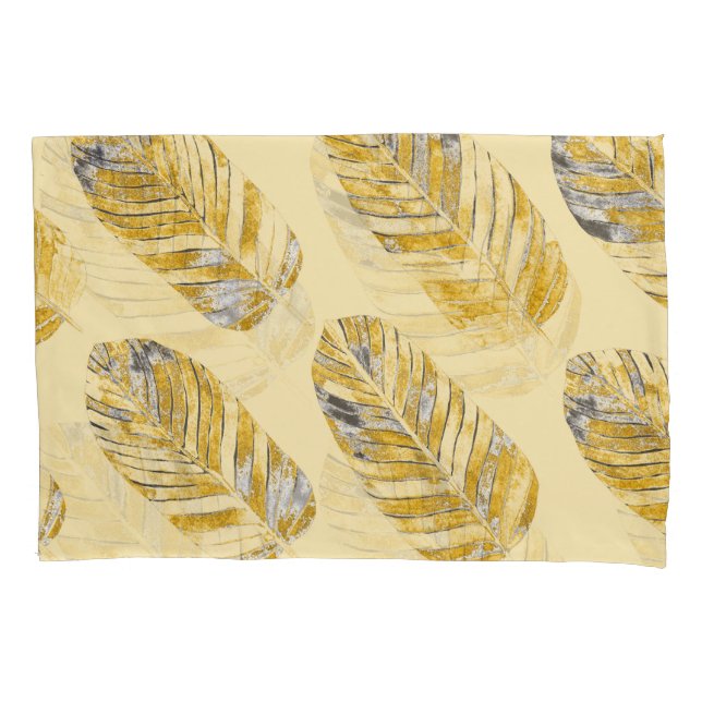 Funda De Cojín Patrón moderno de hojas tropicales acuáticas (Anverso)