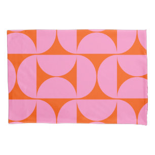 Funda De Cojín Patrón Moderno De Mediados Del Siglo, Preppy Rosa 