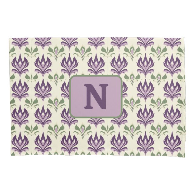 Funda De Cojín Patrón motif de Lily Ornamental (Anverso)