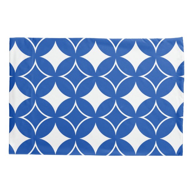 Funda De Cojín Patrón naval azul y blanco (Reverso)