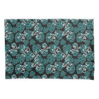 Funda De Cojín Patrón negro y verde: geckos y hojas