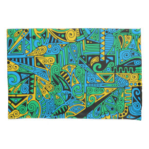 Funda De Cojín Patrón Pintado A Mano Y Digitalmente Art. 21