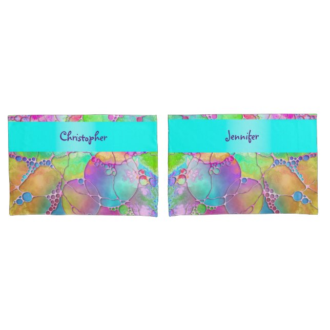 Funda De Cojín Patrón Pintado A Mano Y Digitalmente Art. 41 (Anverso - Set)