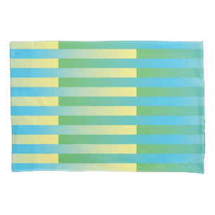 Funda De Cojín Patrón rayado verde amarillo azul