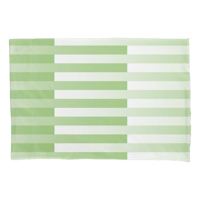 Funda De Cojín Patrón rayado verde blanco (Anverso)