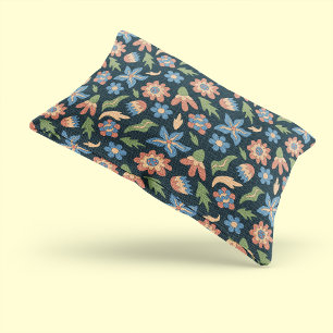 Funda De Cojín Patrón retro de las flores de Groovy