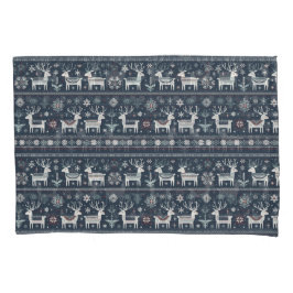 Funda De Cojín Patrón retro nórdico de renos