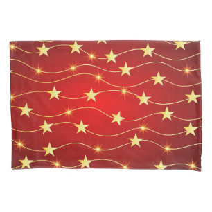 Funda De Cojín Patrón rojo de rubí adorado por estrella