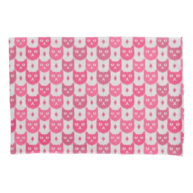 Funda De Cojín patrón rosa ikat ikat (Anverso)