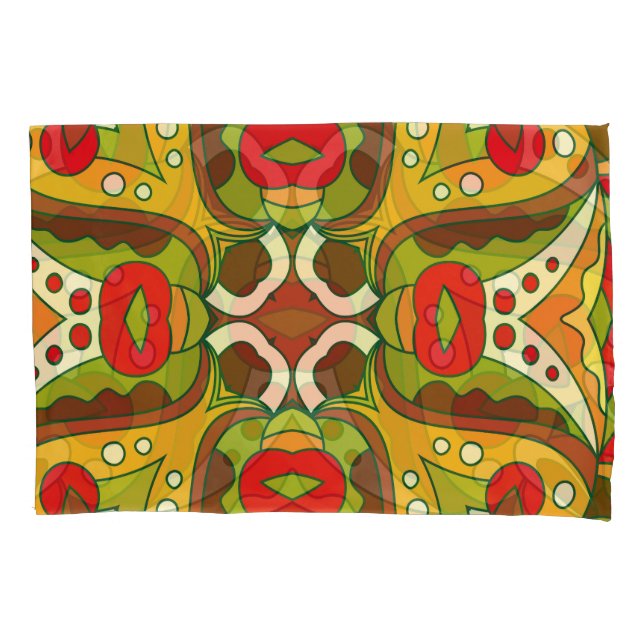Funda De Cojín Patrón Seamless de Estilo Étnico Oriental (Anverso)