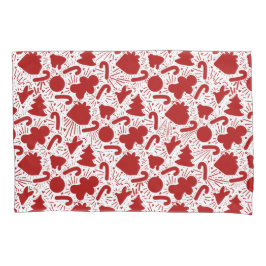 Funda De Cojín Patrón simple de Navidades rojos