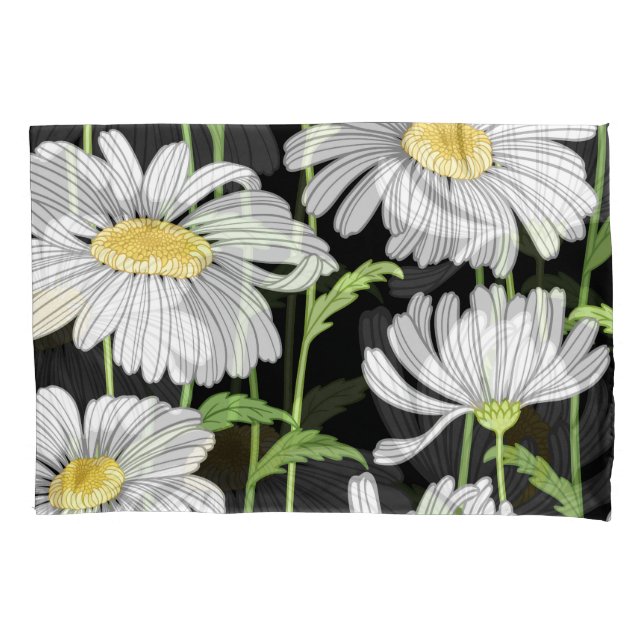 Funda De Cojín Patrón sin foco con flores de verano. (Anverso)