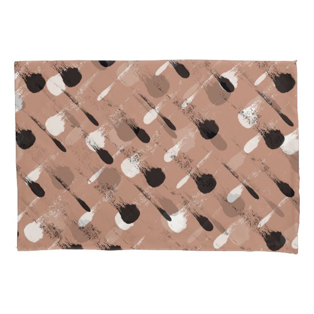 Funda De Cojín Patrón sin soldadura de franjas geométricas marron (Anverso)