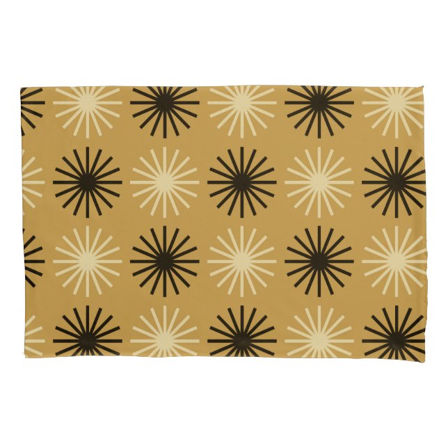 Funda De Cojín Patrón Starburst Moderno De Mediados Del Siglo (Anverso-izquierdo)