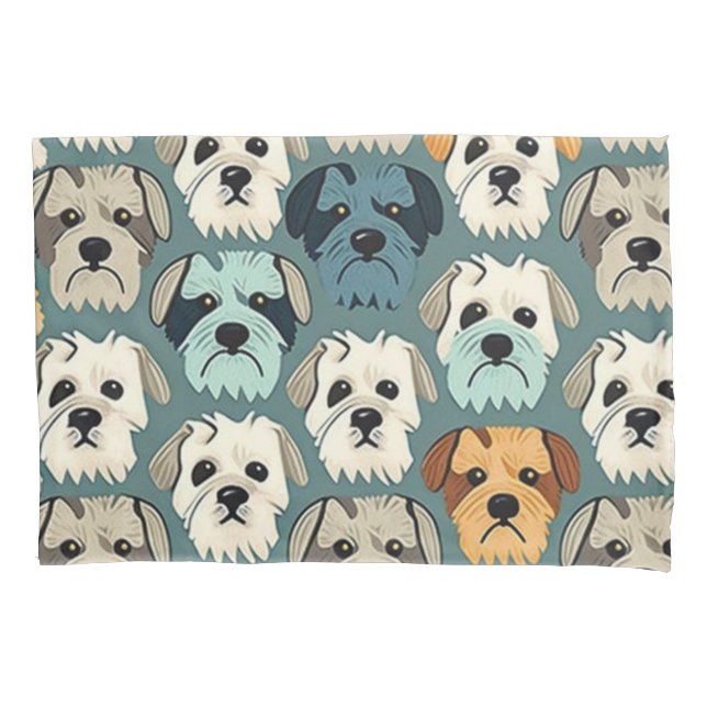Funda De Cojín Patrón Terrier de Yorkshire (Anverso)