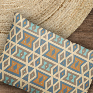 Funda De Cojín Patrón tribal azul turquesa Verde azulado Naranja