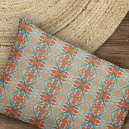 Funda De Cojín Patrón tribal marrón del Naranja azul turquesa Aqu