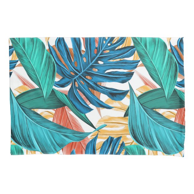 FUNDA DE COJÍN PATRÓN TROPICAL FERNS (Anverso)