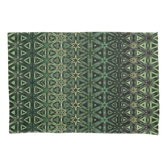 Funda De Cojín Patrón verde kitsch bohemio (Anverso)