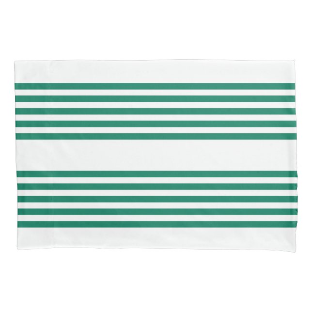 Funda De Cojín Patrón verde y blanco de cinco rayas (Anverso)