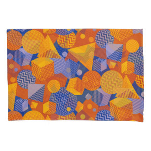 Funda De Cojín Patrón violeta de Naranja geométrico divertido