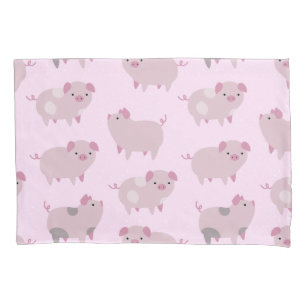 Funda De Cojín Patrón y puntos de pequeños lechones rosados