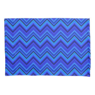 Funda De Cojín Patrón zigzag de franjas azules