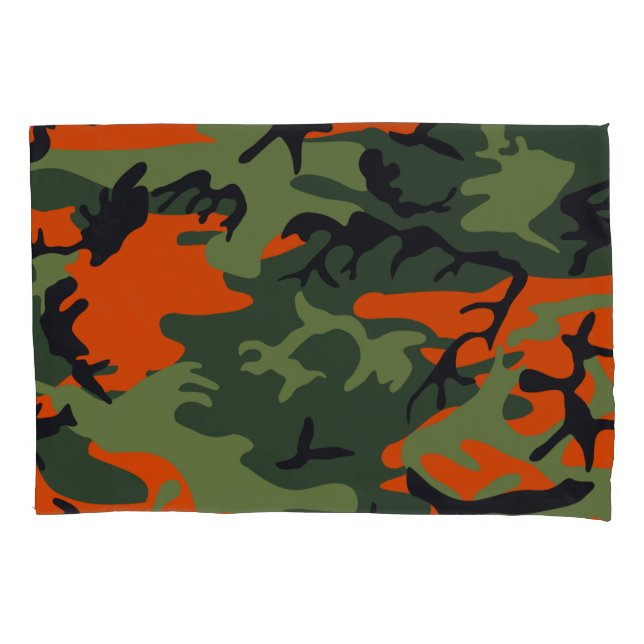 Funda De Cojín Patrones de camuflaje Naranja (Anverso)