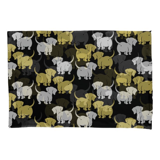 Funda De Cojín Patrones de perro de Dachshund alemanes (Anverso)