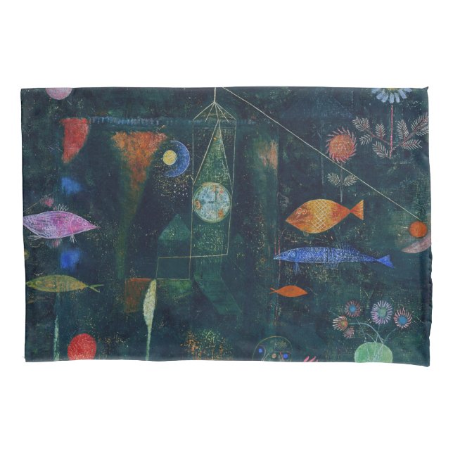 Funda De Cojín Paul Klee Fish Magic Resumen Pintura de arte gráfi (Anverso)