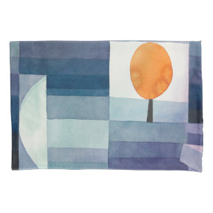 Funda De Cojín Paul Klee Heraldo de Otoño Azul Moderno Abstracto
