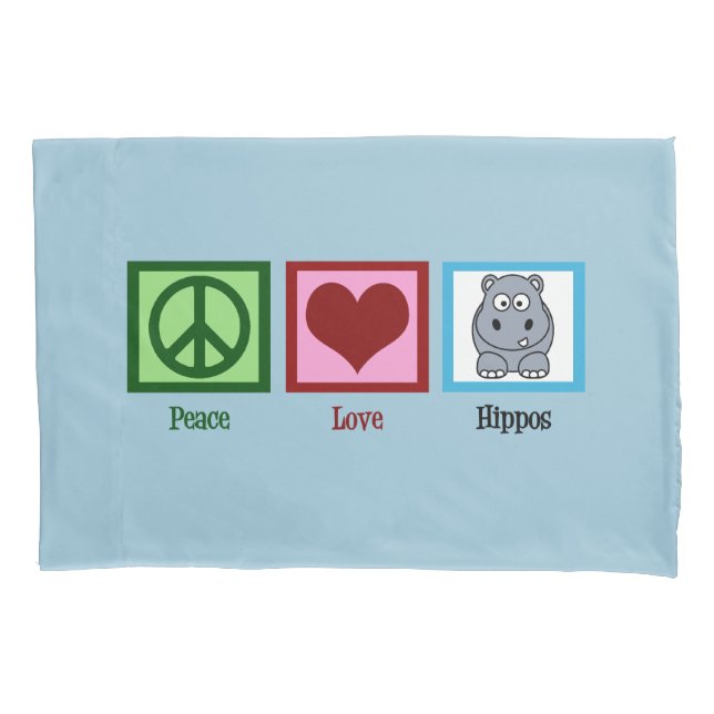 Funda De Cojín Peace Love Hippos (Anverso)