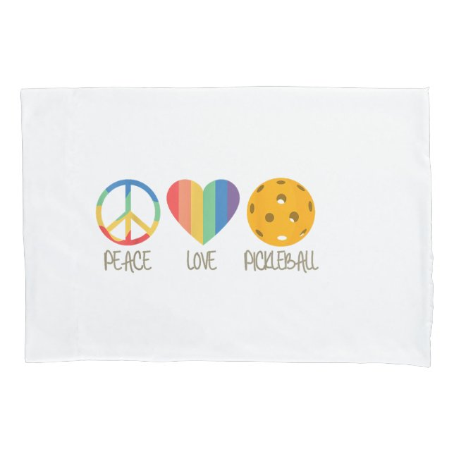 Funda De Cojín Peace Love Pickleball (Anverso)
