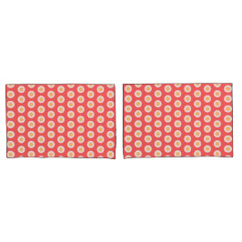 Funda De Cojín Peach Yellow Geométrica White Polka Dots