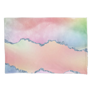 Funda De Cojín Peachy Agate   Bonito Pastel suave color de agua n