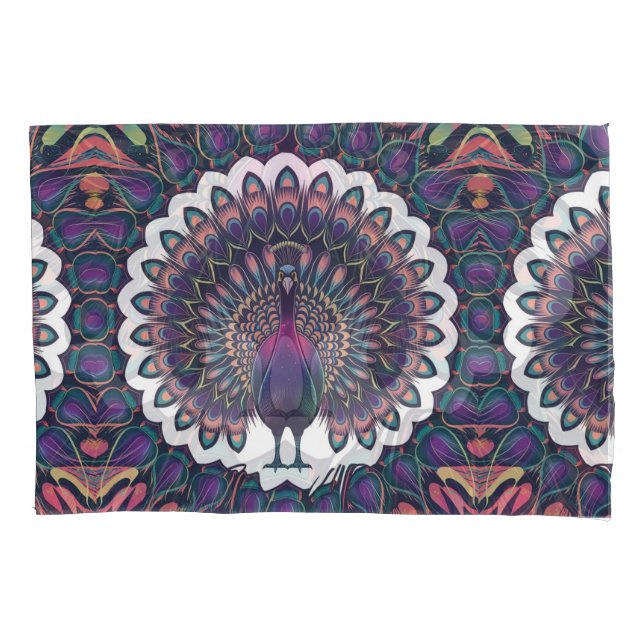 Funda De Cojín Peacock cósmico Mandala (Anverso)