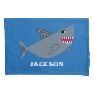 Funda De Cojín Peces personalizados de niños de tiburones grises 