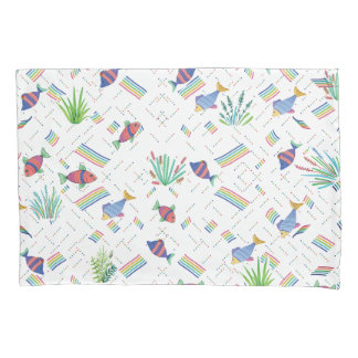 Funda De Cojín Peces y Plantas en Estanque