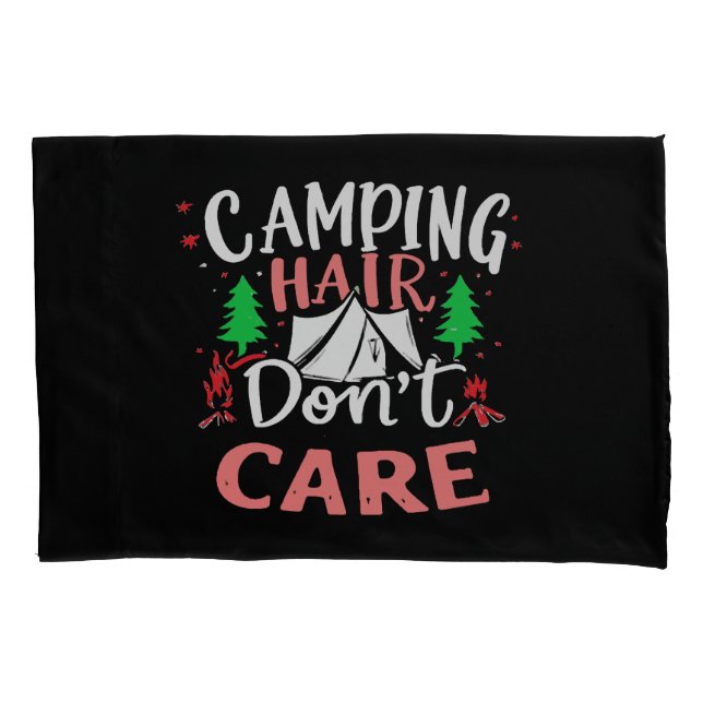 Funda De Cojín Pelo de Camping No Importa Divertido (Anverso)