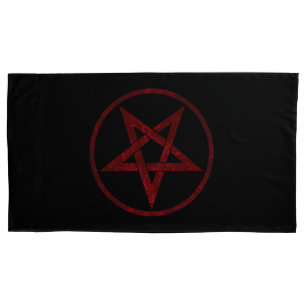 Funda De Cojín Pentagram del diablo Rojo
