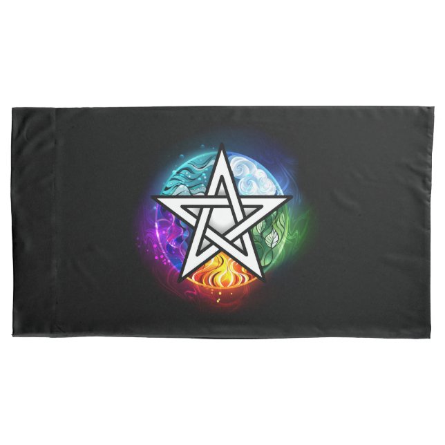 Funda De Cojín Pentagrama de Wiccan (Anverso)