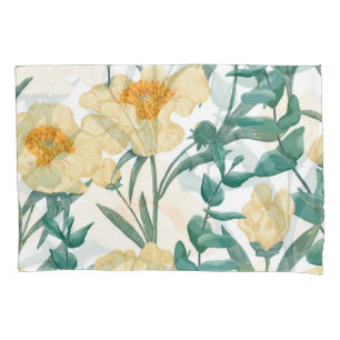 Funda De Cojín Peony Claire de Lune Plants Seamless Pattern.