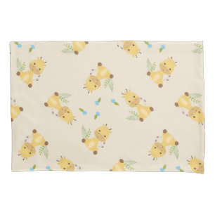 Funda De Cojín Pequeña jirafa floral marrón claro