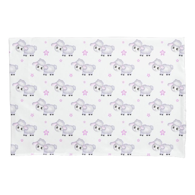 Funda De Cojín Pequeña oveja de cordero Baby Shower (Anverso)