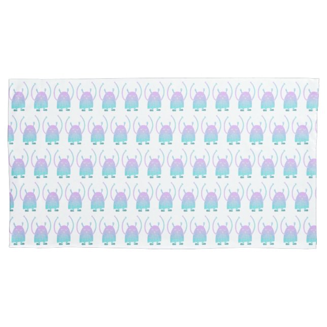 Funda De Cojín Pequeño Monstruo Azul (Anverso)