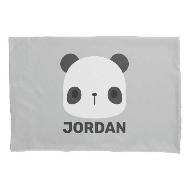 Funda De Cojín Pequeño oso oso panda con nombre personalizado (Anverso)