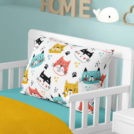 Funda De Cojín Pequeños chicos de patrones de gatos divertidos